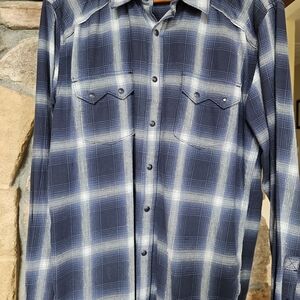 Men's Blue Plaid Shirt